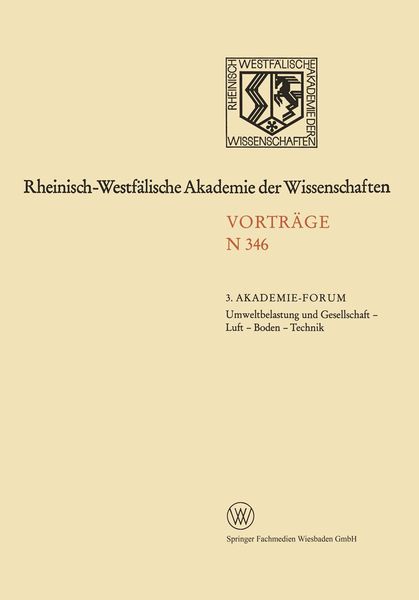 Produktbild: Umweltbelastung und Gesellschaft &mdash; Luft &mdash; Boden &mdash; Technik