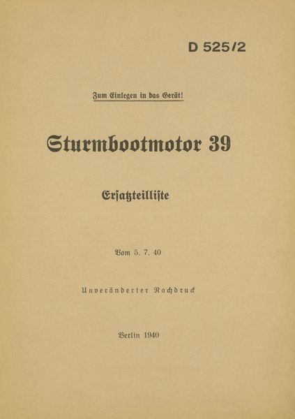 Produktbild: D 525/2 Sturmbootmotor 39 - Ersatzteilliste