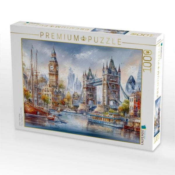 Produktbild: CALVENDO Puzzle London - Tower Bridge | 1000 Teile Lege-Gr&ouml;&szlig;e 64x48cm Foto-Puzzle f&uuml;r gl&uuml;ckliche Stunden