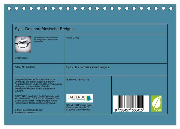 Produktbild: Sylt - Das nordfriesische Ereignis (Tischkalender 2026 DIN A5 quer), CALVENDO Monatskalender