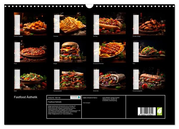 Produktbild: Fastfood &Auml;sthetik (Wandkalender 2026 DIN A3 quer), CALVENDO Monatskalender