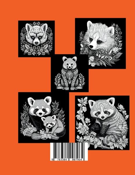 Produktbild: Schwarzes Malbuch &bdquo;Roter Panda&ldquo;.