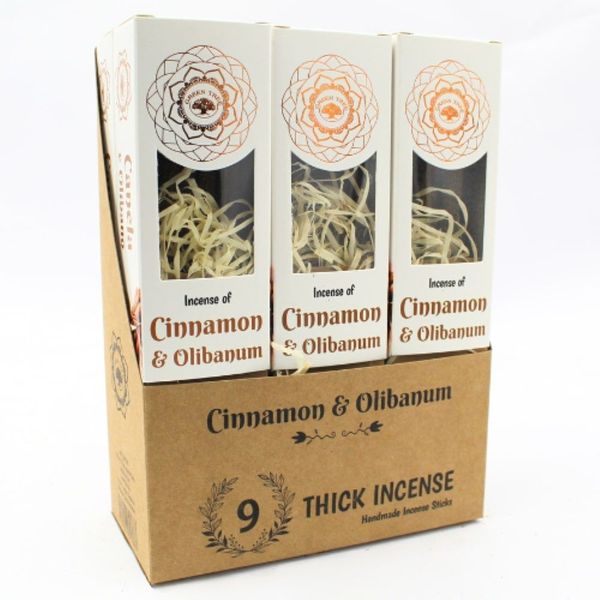Produktbild: R&auml;ucherst&auml;bchen Green Tree Cinnamon & Olibanum Botanical Incense, 9 dicke St&auml;bchen