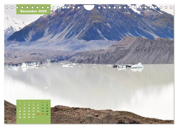 Produktbild: Erlebe mit mir das Naturwunder Neuseeland die S&uuml;dinsel (Wandkalender 2026 DIN A4 quer), CALVENDO Monatskalender