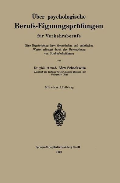 Produktbild: &Uuml;ber psychologische Berufs-Eignungspr&uuml;fungen f&uuml;r Verkehrsberufe