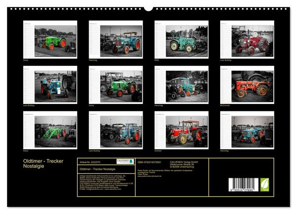 Produktbild: Oldtimer - Trecker Nostalgie (hochwertiger Premium Wandkalender 2026 DIN A2 quer), Kunstdruck in Hochglanz