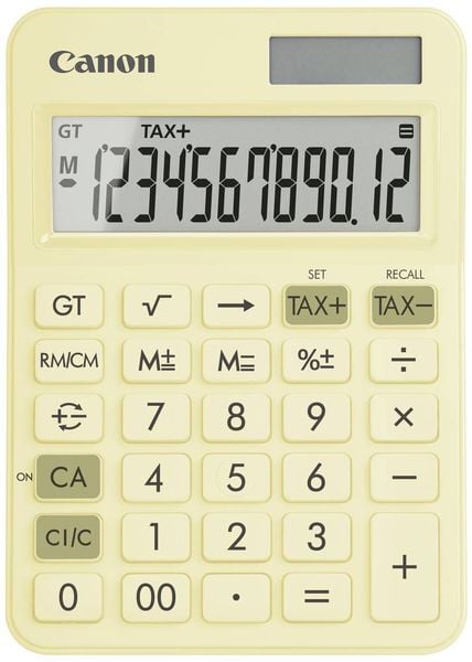 Canon LS-125KB-PYL Taschenrechner Pastell-Gelb Display (Stellen): 12 batteriebetrieben, solarbetrieben (B x H x T) 106 x