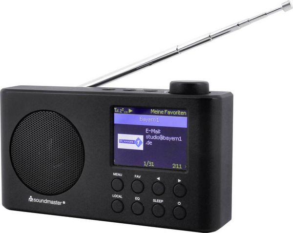 Produktbild: soundmaster IR6500SW Internet Tischradio Internet, DAB+, UKW Bluetooth&reg;, USB, WLAN, Internetradio wiederaufladbar Schwarz