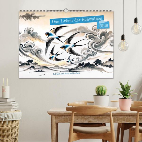 Produktbild: Das Leben der Schwalben - Getragen von Wind und Freiheit (Wandkalender 2026 DIN A2 quer), CALVENDO Monatskalender