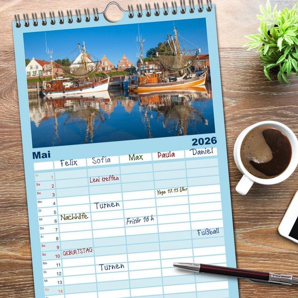 Produktbild: Familienplaner 2026 - Mein Land, Ostfriesland mit 5 Spalten (Wandkalender, 21 x 45 cm) CALVENDO