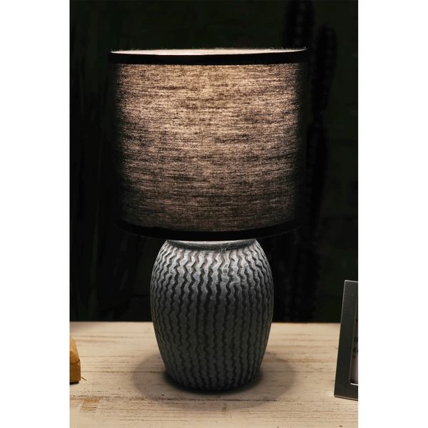 Produktbild: Cepewa Tischleuchte, New York, schwarz, ca. 26cmH Tischleuchte, New York, schwarz, ca. 26cmH