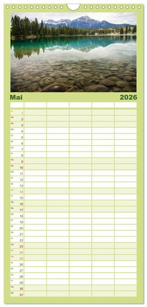 Produktbild: Familienplaner 2026 - Oh Canada... mit 5 Spalten (Wandkalender, 21 x 45 cm) CALVENDO