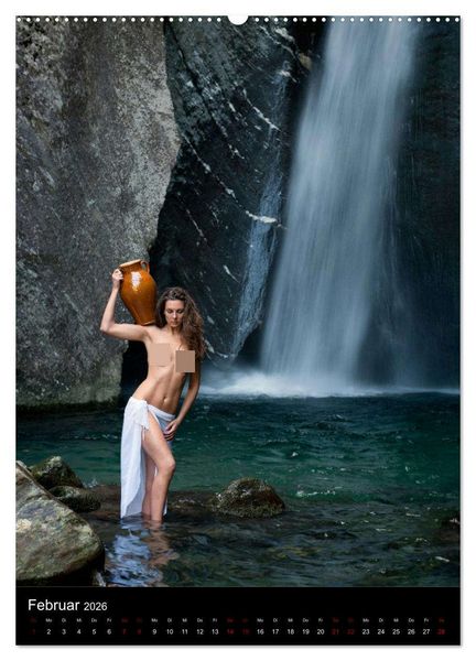 Produktbild: Wasserf&auml;lle im Tessin - Aktaufnahmen an sch&ouml;nen Wasserf&auml;llen in der S&uuml;dschweiz (hochwertiger Premium Wandkalender 2026 DIN A2 hoch), Kunstdruck in Hochglanz