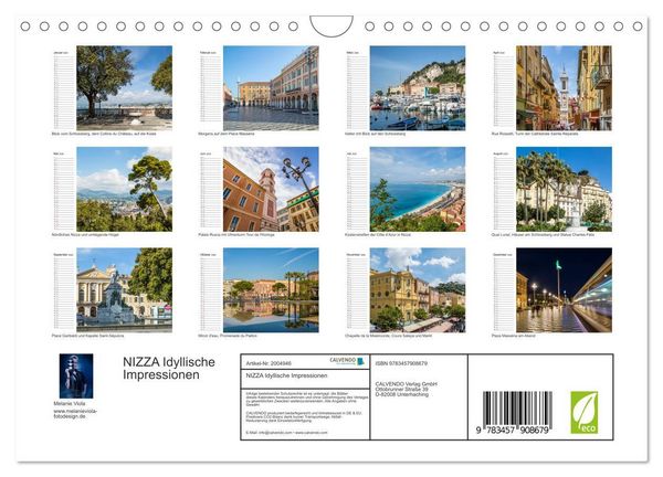 Produktbild: NIZZA Idyllische Impressionen (Wandkalender 2026 DIN A4 quer), CALVENDO Monatskalender
