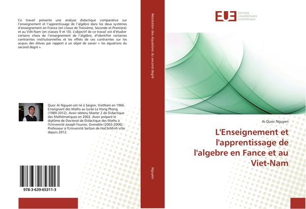 Produktbild: L'Enseignement et l'apprentissage de l'algebre en Fance et au Viet-Nam