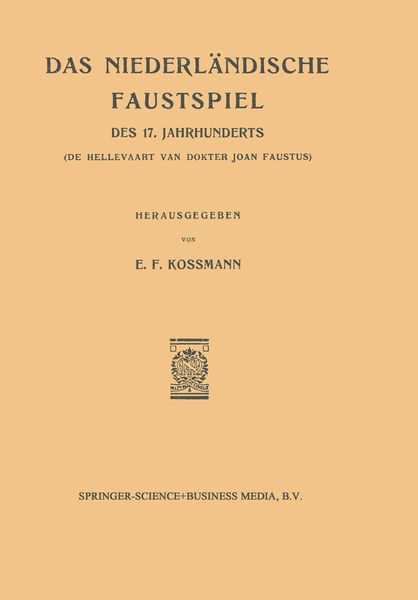 Produktbild: Das Niederlandische Faustspiel des Siebzehnten Jahrhunderts