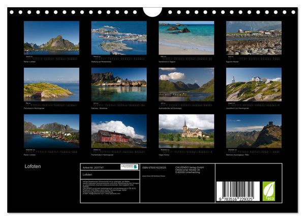 Produktbild: Lofoten (Wandkalender 2026 DIN A4 quer), CALVENDO Monatskalender