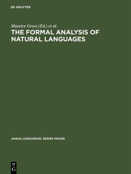 Produktbild: The Formal Analysis of Natural Languages