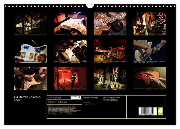 Produktbild: E-Gitarren - einfach cool (Wandkalender 2026 DIN A3 quer), CALVENDO Monatskalender