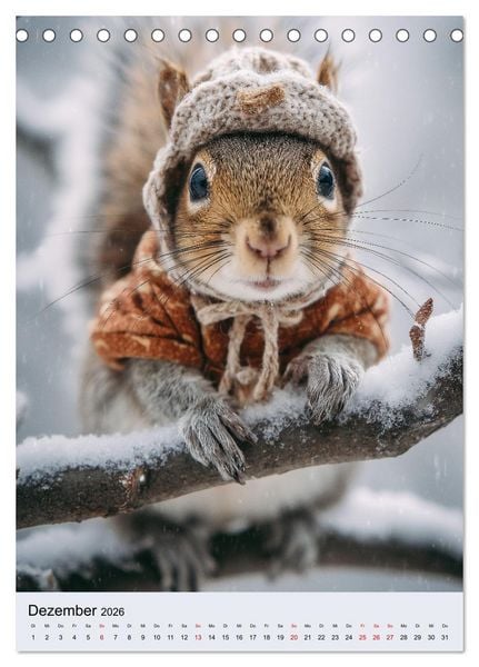 Produktbild: Eichh&ouml;rnchen Kalender - Tierkalender mit verr&uuml;ckten Eichk&auml;tzchen (Tischkalender 2026 DIN A5 hoch), CALVENDO Monatskalender
