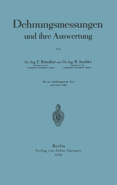Produktbild: Dehnungsmessungen und ihre Auswertung