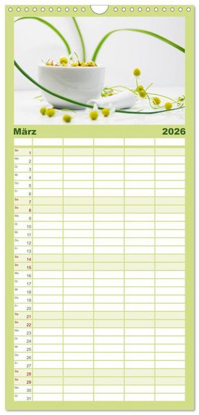 Produktbild: Familienplaner 2026 - Helfende Kr&auml;uter aus dem Garten mit 5 Spalten (Wandkalender, 21 x 45 cm) CALVENDO