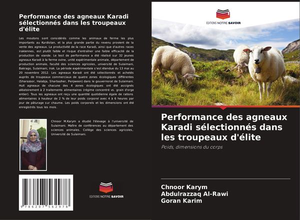 Produktbild: Performance des agneaux Karadi s&eacute;lectionn&eacute;s dans les troupeaux d'&eacute;lite