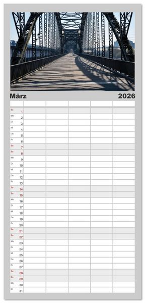 Produktbild: Familienplaner 2026 - Ikonische Br&uuml;cken zwischen Geschichte und Gegenwart mit 5 Spalten (Wandkalender, 21 x 45 cm) CALVENDO