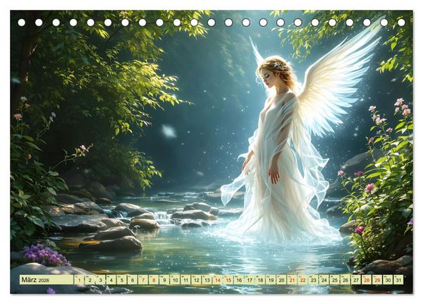 Produktbild: Engel und Wasser - Ein Band der Anmut (Tischkalender 2026 DIN A5 quer), CALVENDO Monatskalender