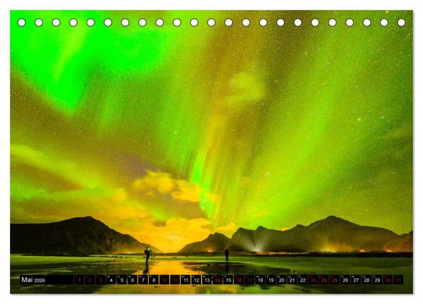 Produktbild: AURORA BOREALIS tanzt (Tischkalender 2026 DIN A5 quer), CALVENDO Monatskalender