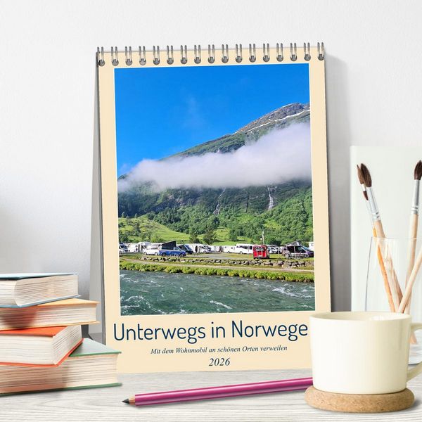 Produktbild: Unterwegs in Norwegen - Mit dem Wohnmobil an sch&ouml;nen Orten verweilen (Tischkalender 2026 DIN A5 hoch), CALVENDO Monatskalender