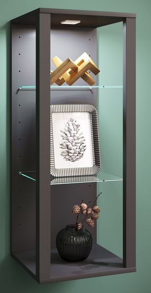 Produktbild: Holz Glas Wandvitrine Wandregal Glasol MW