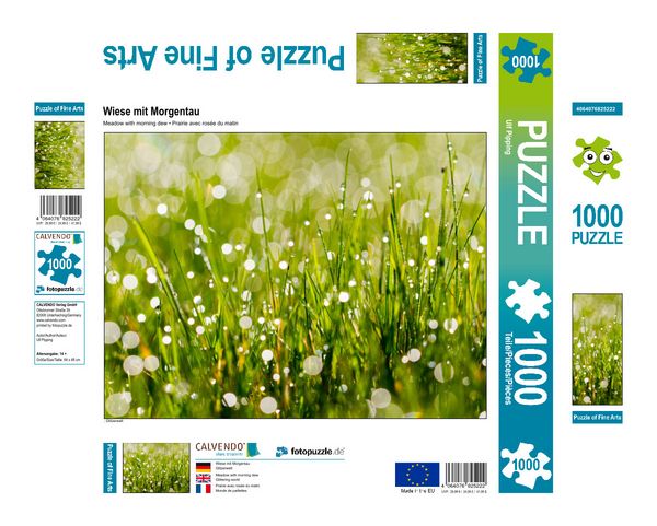 Produktbild: CALVENDO Puzzle Wiese mit Morgentau | 1000 Teile Lege-Gr&ouml;&szlig;e 64x48cm Foto-Puzzle f&uuml;r gl&uuml;ckliche Stunden