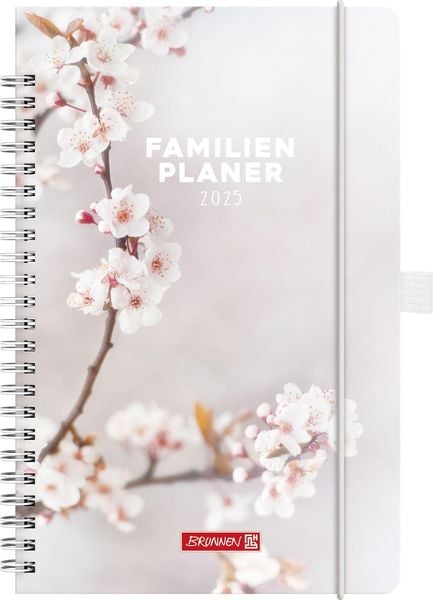 Brunnen 1070290025 Buchkalender Familienplaner (2025) 'Blossom'| 2 Seiten = 1 Woche| A5| 192 Seiten| Hardcover| bunt