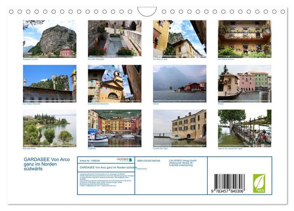 Produktbild: GARDASEE Von Arco ganz im Norden s&uuml;dw&auml;rts (Wandkalender 2026 DIN A4 quer), CALVENDO Monatskalender
