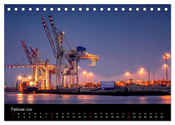 Produktbild: Hamburg - Lichter der Nacht (Tischkalender 2026 DIN A5 quer), CALVENDO Monatskalender