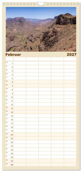 Produktbild: Familienplaner 2027 - Gran Canaria - Extrabreite Landschaften mit 5 Spalten (Wandkalender, 21 x 45 cm) CALVENDO