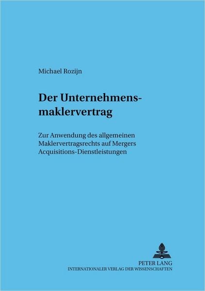Produktbild: Der Unternehmensmaklervertrag