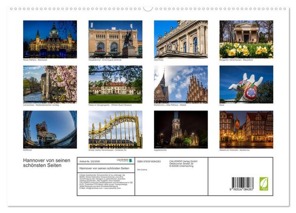 Produktbild: Hannover von seinen sch&ouml;nsten Seiten (hochwertiger Premium Wandkalender 2026 DIN A2 quer), Kunstdruck in Hochglanz
