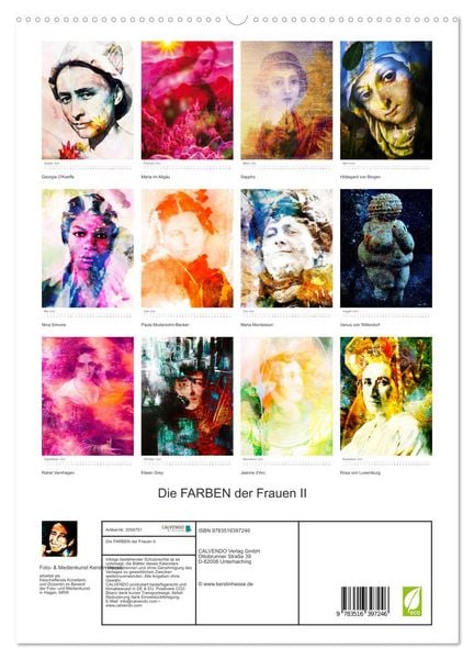 Produktbild: Die FARBEN der Frauen II (hochwertiger Premium Wandkalender 2026 DIN A2 hoch), Kunstdruck in Hochglanz