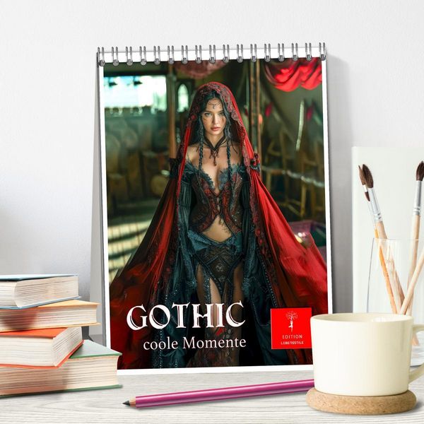 Produktbild: Gothic coole Momente (Tischkalender 2026 DIN A5 hoch), CALVENDO Monatskalender