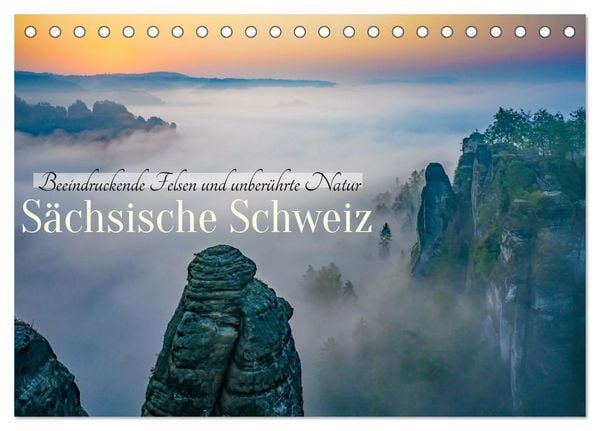 Produktbild: S&auml;chsische Schweiz - Beeindruckende Felsen und unber&uuml;hrte Natur (Tischkalender 2026 DIN A5 quer), CALVENDO Monatskalender