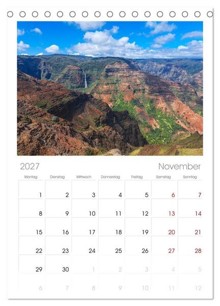 Produktbild: Tischplaner 2027 - Hawaii - Eindr&uuml;cke von Big Island, Kauai & Oahu (A5 Tischkalender zum Aufstellen) CALVENDO