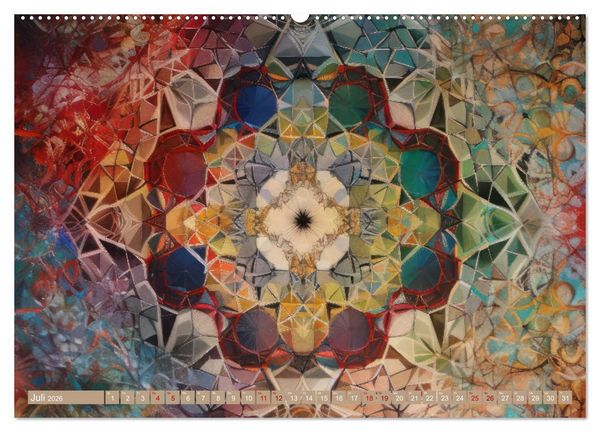 Produktbild: Geometrische Kaleidoskope (hochwertiger Premium Wandkalender 2026 DIN A2 quer), Kunstdruck in Hochglanz
