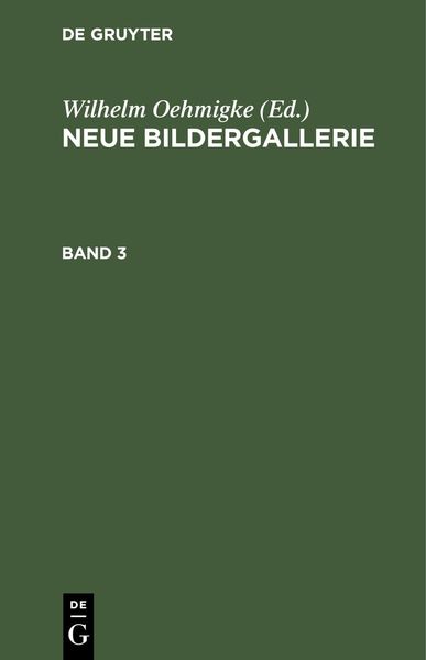 Produktbild: Neue Bildergallerie. Band 3