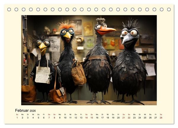 Produktbild: Verr&uuml;ckte H&uuml;hner (Tischkalender 2026 DIN A5 quer), CALVENDO Monatskalender