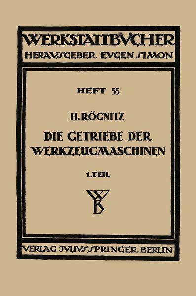 Produktbild: Die Getriebe der Werkzeugmaschinen