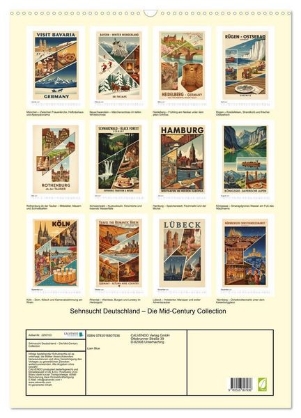 Produktbild: Sehnsucht Deutschland &ndash; Die Mid-Century Collection (Wandkalender 2027 DIN A2 hoch), CALVENDO Monatskalender