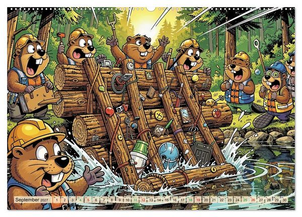 Produktbild: Lustige Biber - Comic (hochwertiger Premium Wandkalender 2027 DIN A2 quer), Kunstdruck in Hochglanz