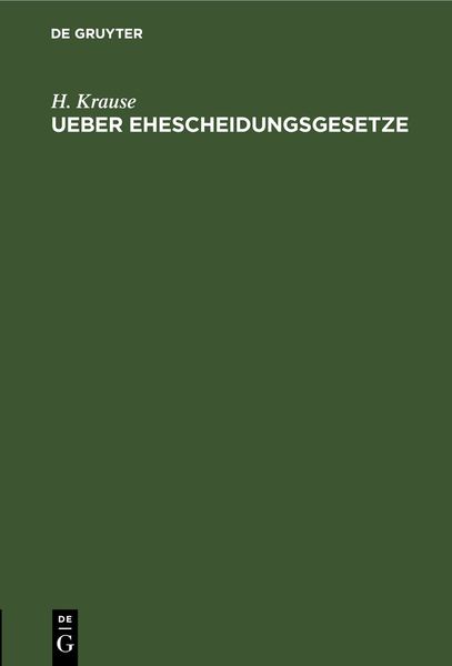 Produktbild: Ueber Ehescheidungsgesetze